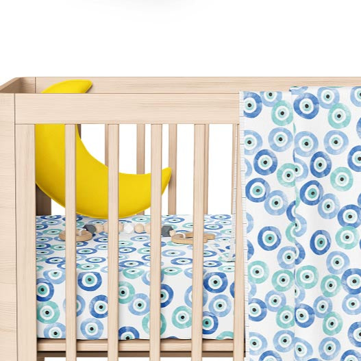 Fitted Crib Sheet - Evil Eye