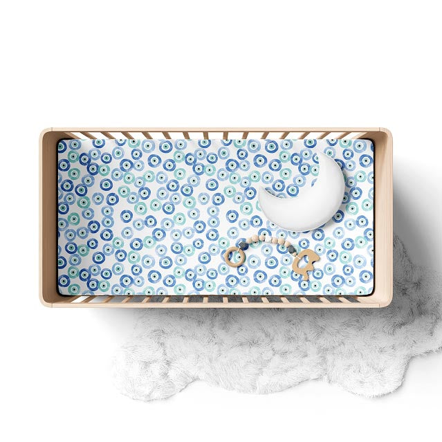 Fitted Crib Sheet - Evil Eye