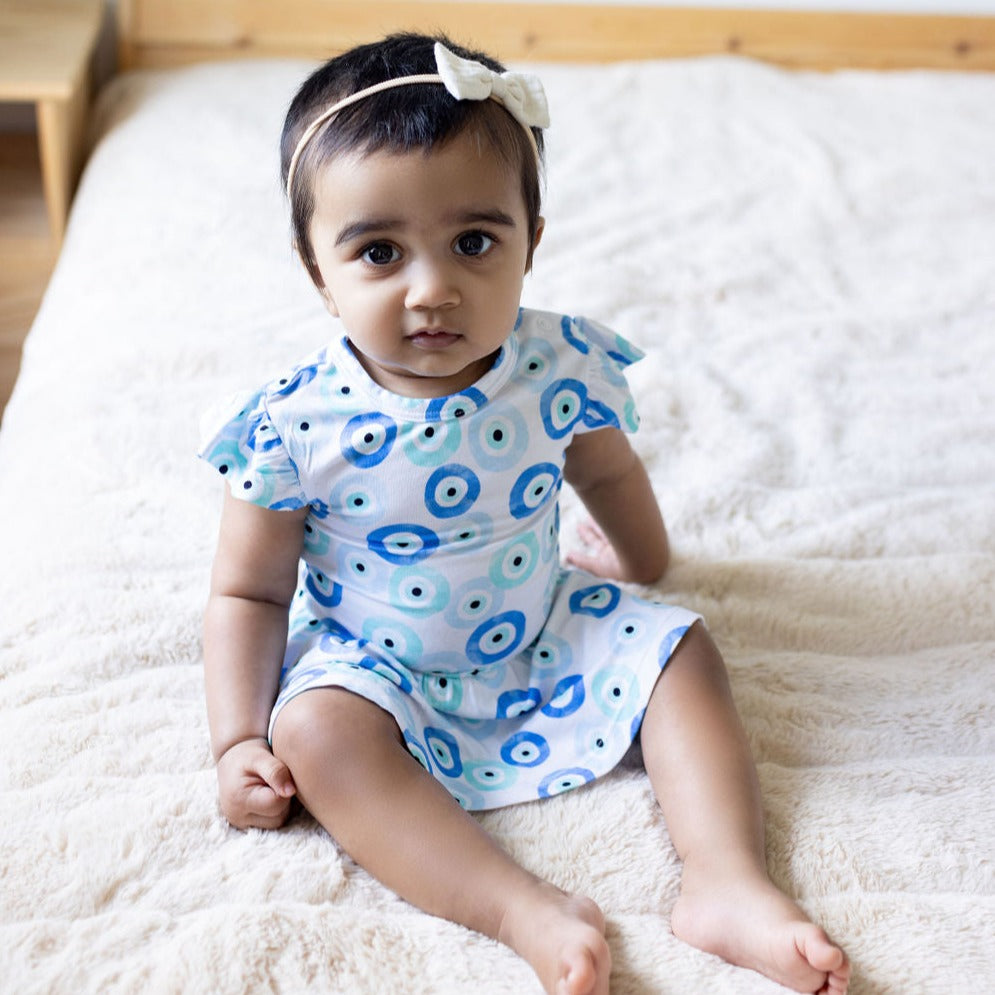 Evil Eye Ruffle Romper (FINAL SALE)