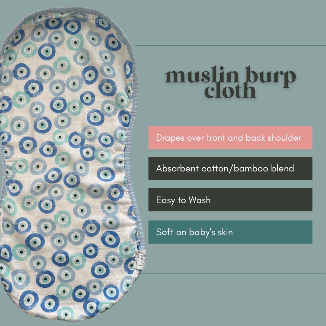 Evil Eye Burp Cloth - Muslin (FINAL SALE)