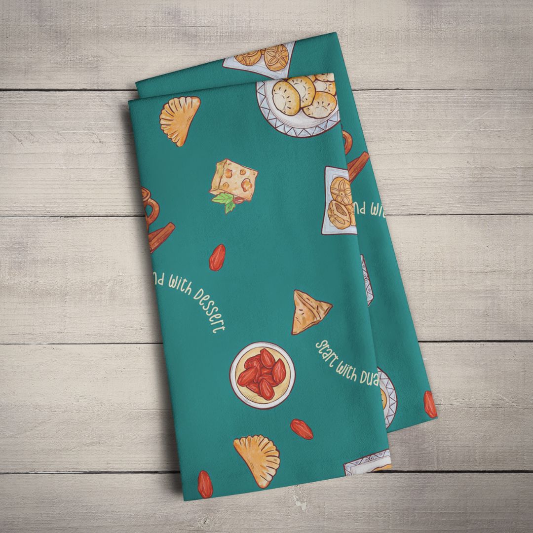 Start with Duas, End with Dessert Cotton Tea Towel (FINAL SALE)