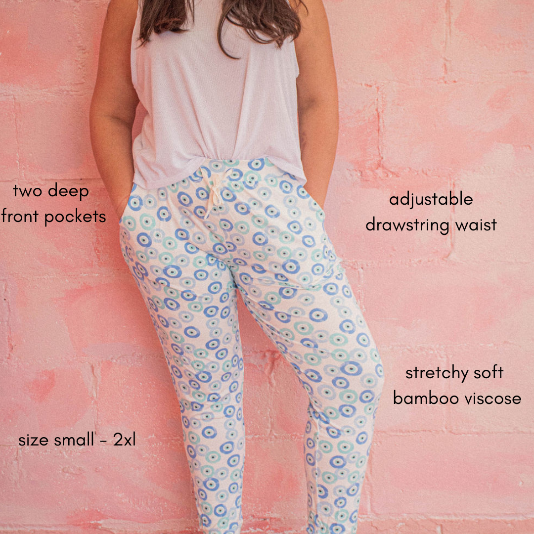 Ladies Bamboo Joggers - Evil Eye (FINAL SALE)
