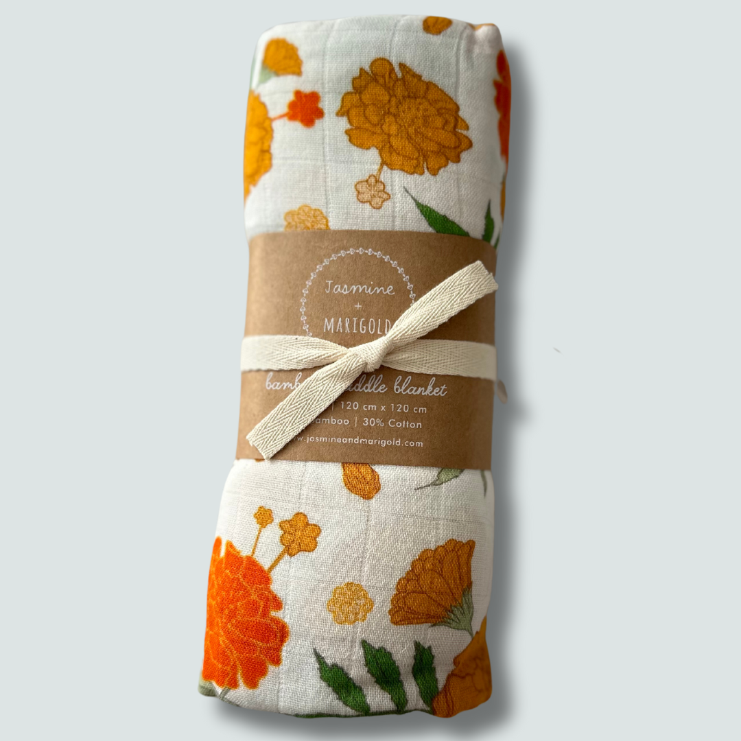 Marigold Bundle: Swaddle + Knotted Cap