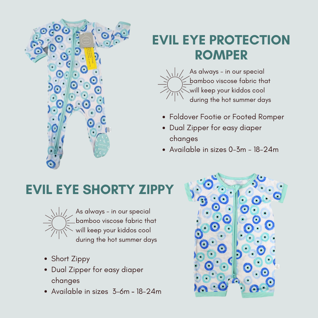 Evil Eye / Mati Bundle: Romper + Shorty Zippy