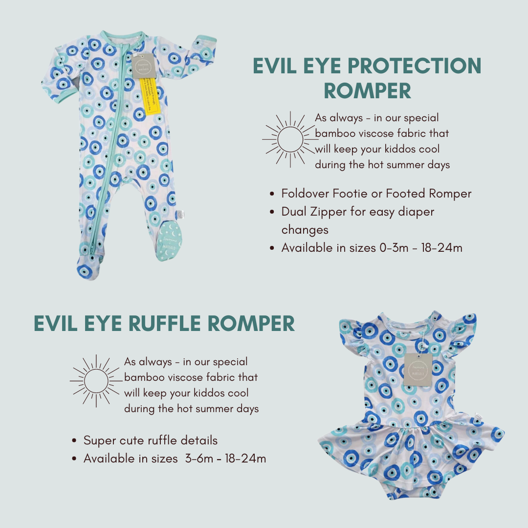 Evil Eye / Mati Bundle: Romper + Ruffle Romper