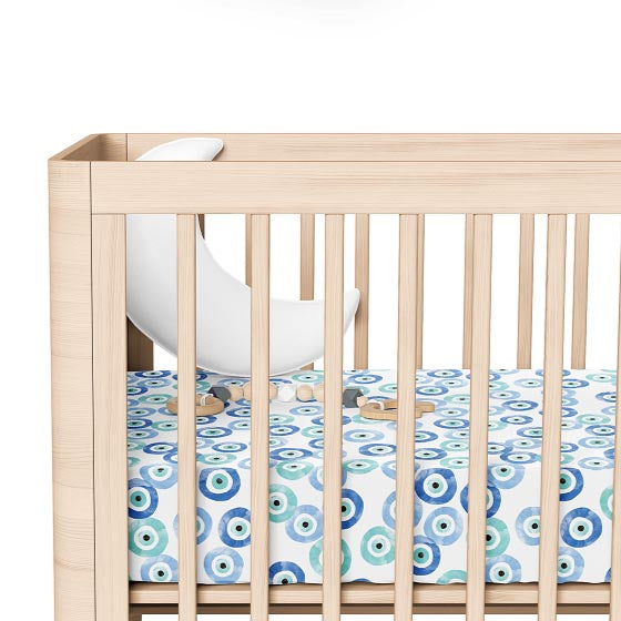 Fitted Crib Sheet - Evil Eye