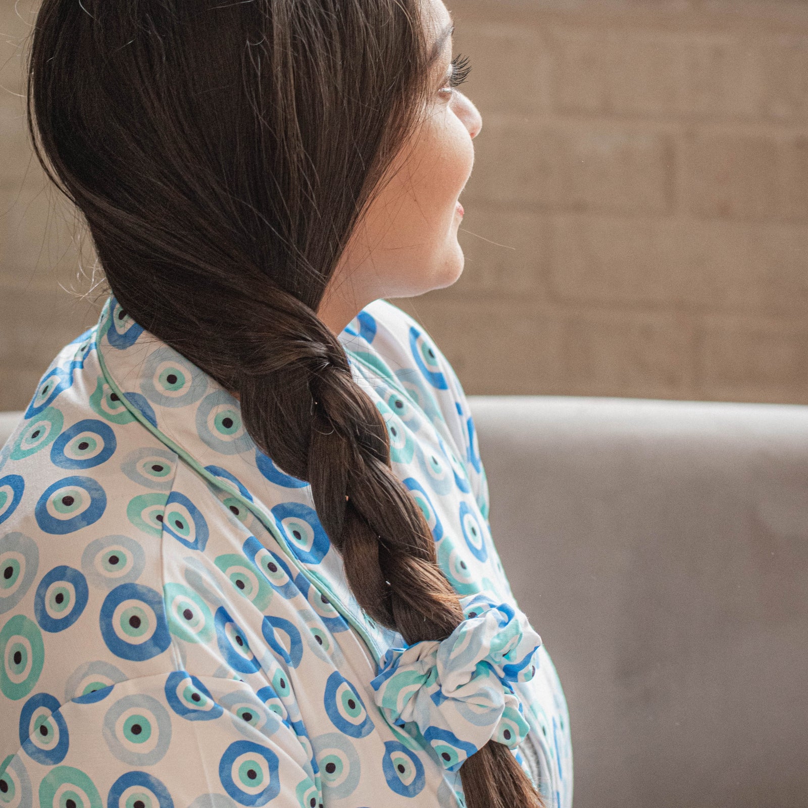 Bamboo Scrunchie - Evil Eye