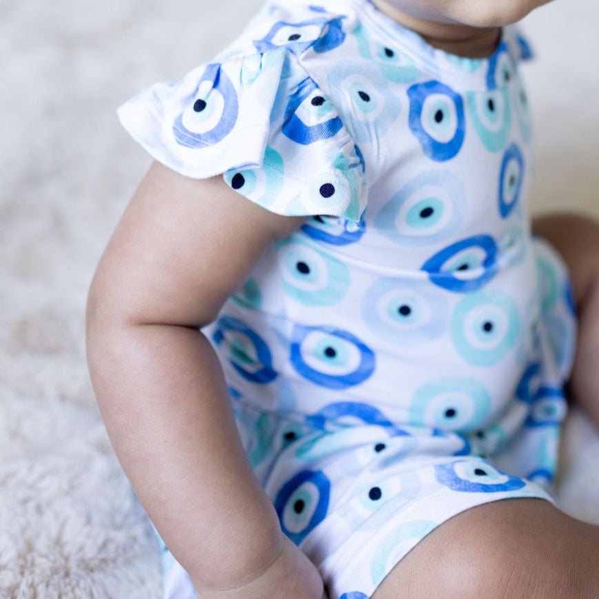 Evil Eye Ruffle Romper (FINAL SALE)