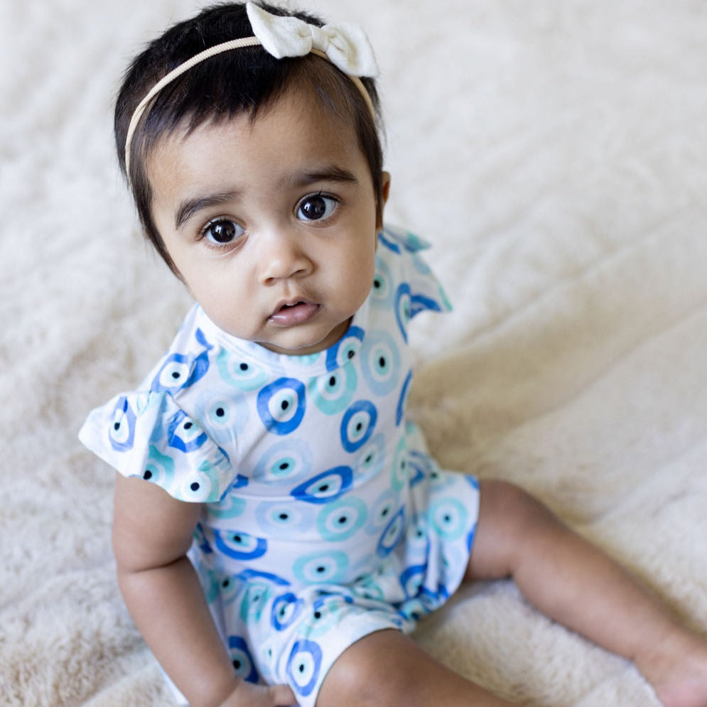 Evil Eye Ruffle Romper (FINAL SALE)