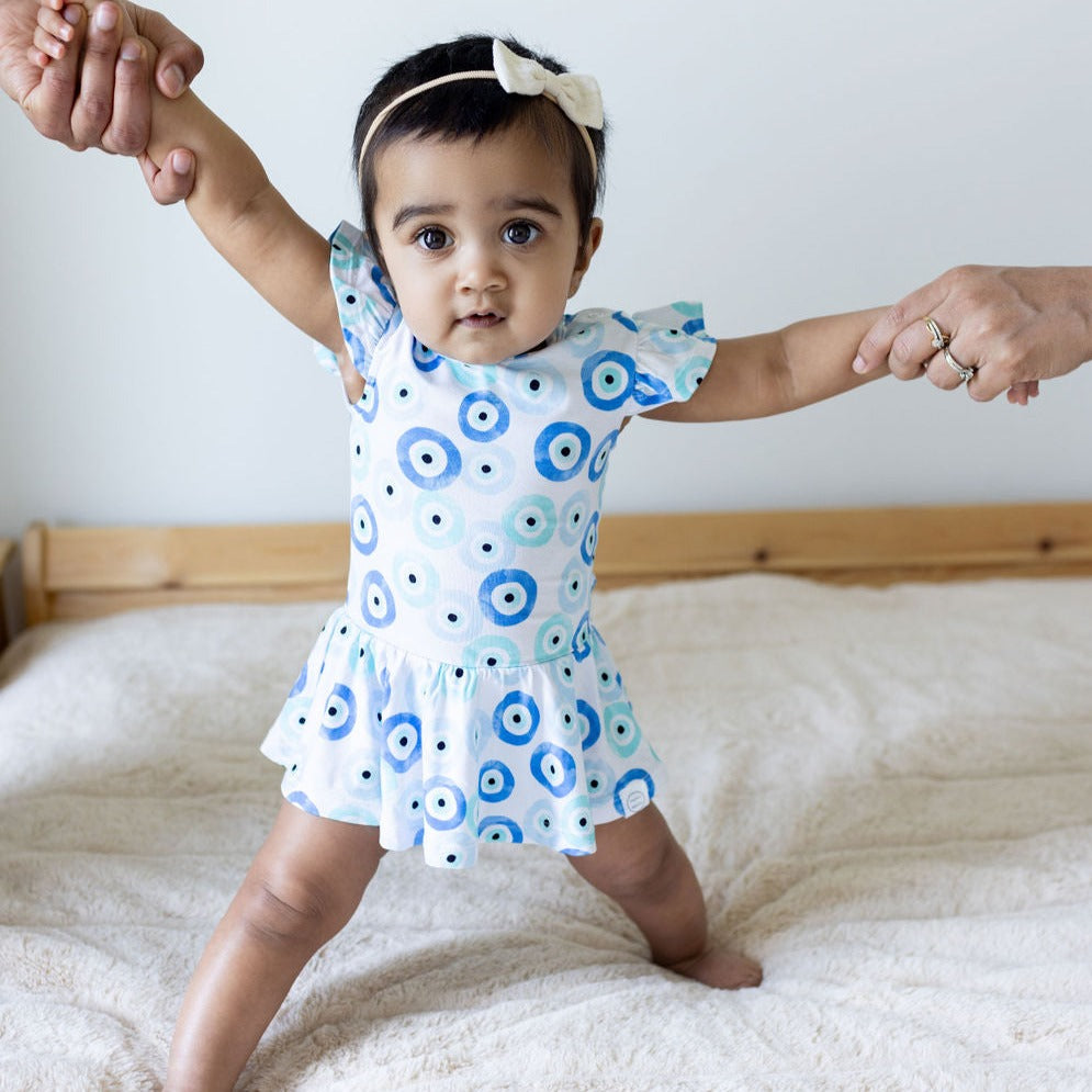 Evil Eye Ruffle Romper (FINAL SALE)