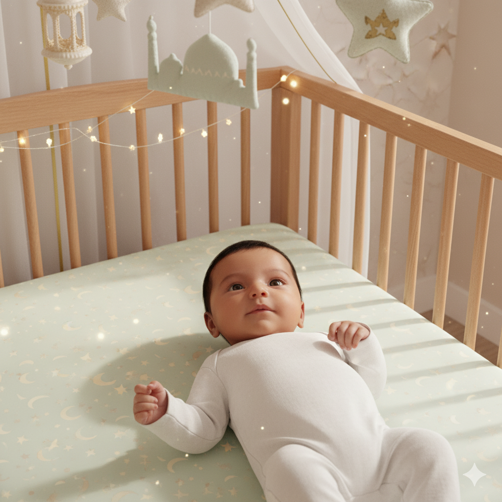 Calming Crescents Crib Sheet