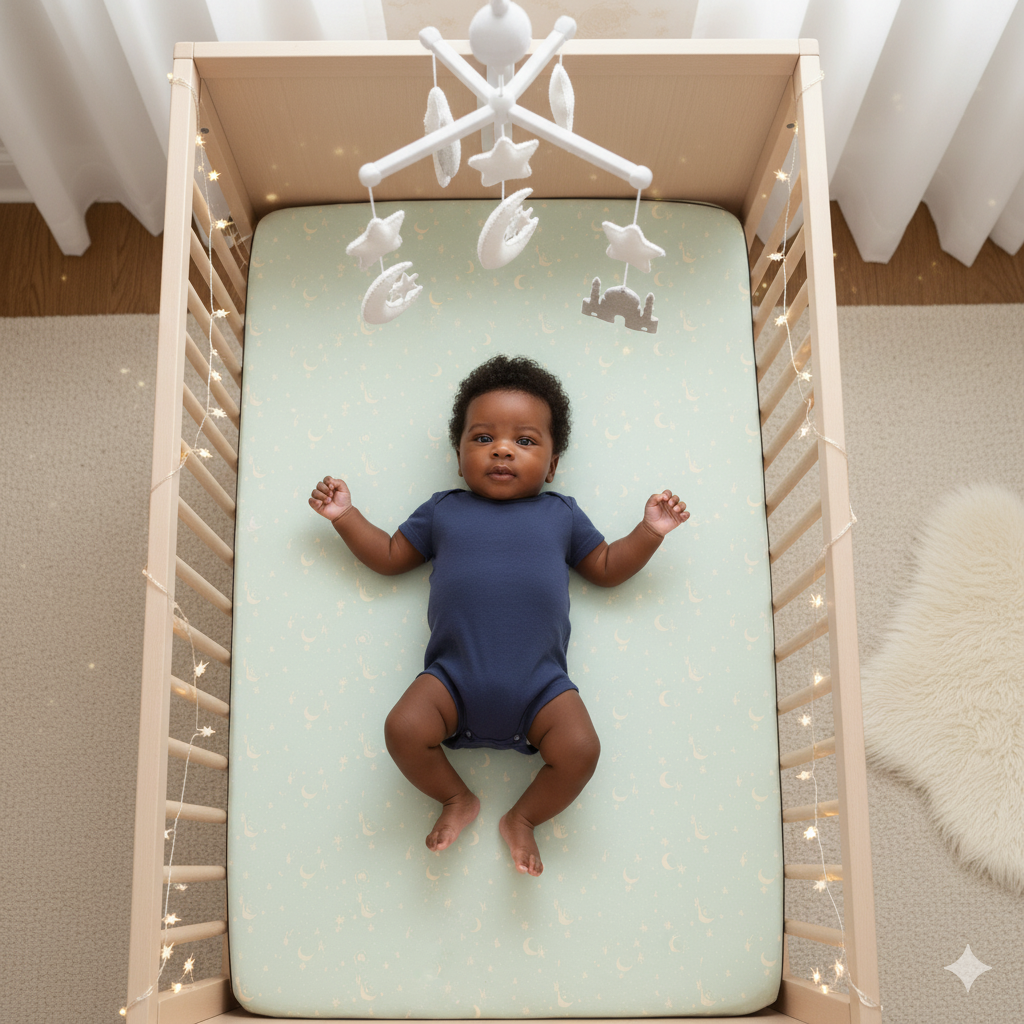 Calming Crescents Crib Sheet