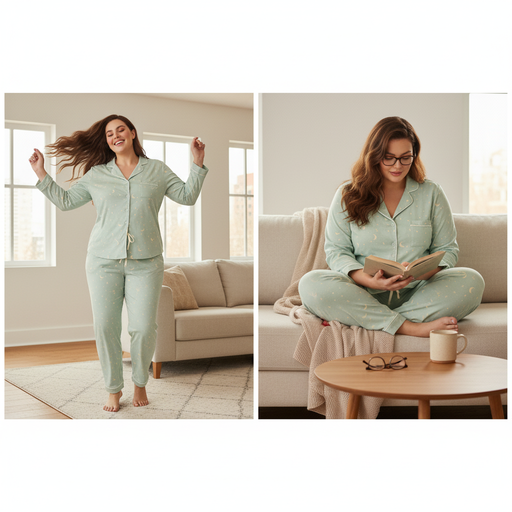 Calming Crescents Ladies 2pc PJ Set