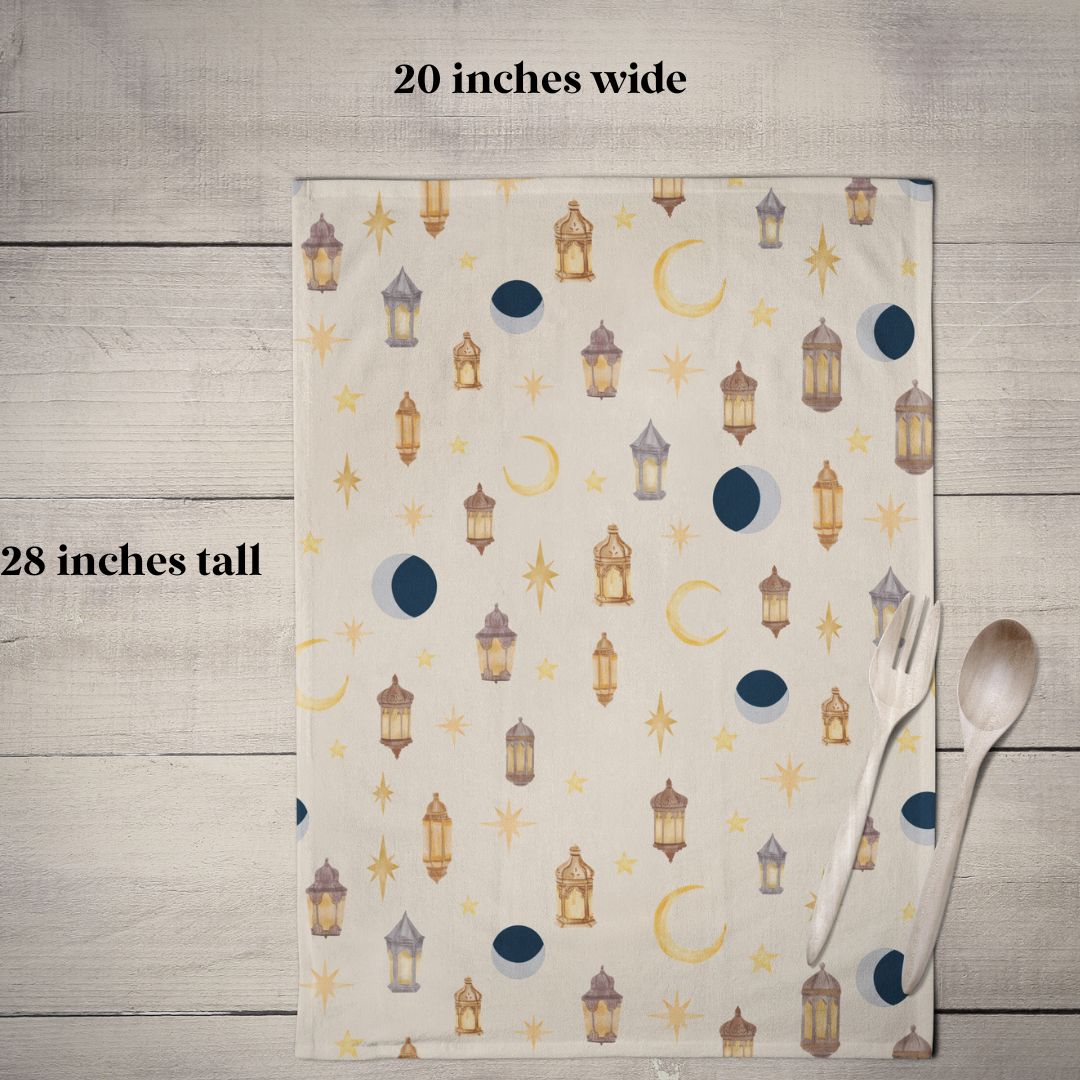 Lantern and Star Cotton Tea Towel