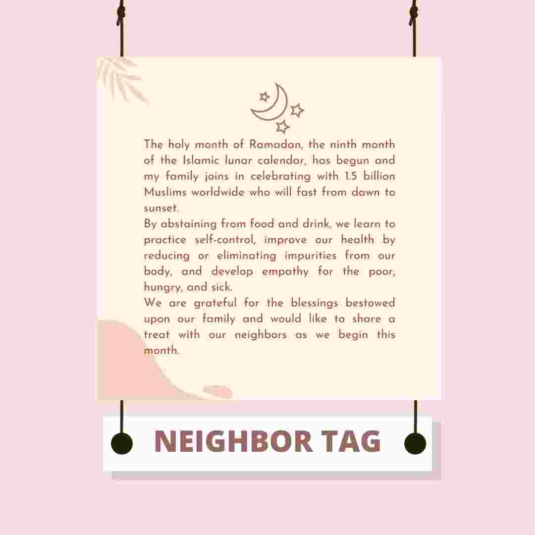 Ramadan Neighbor Tag - Digital Download