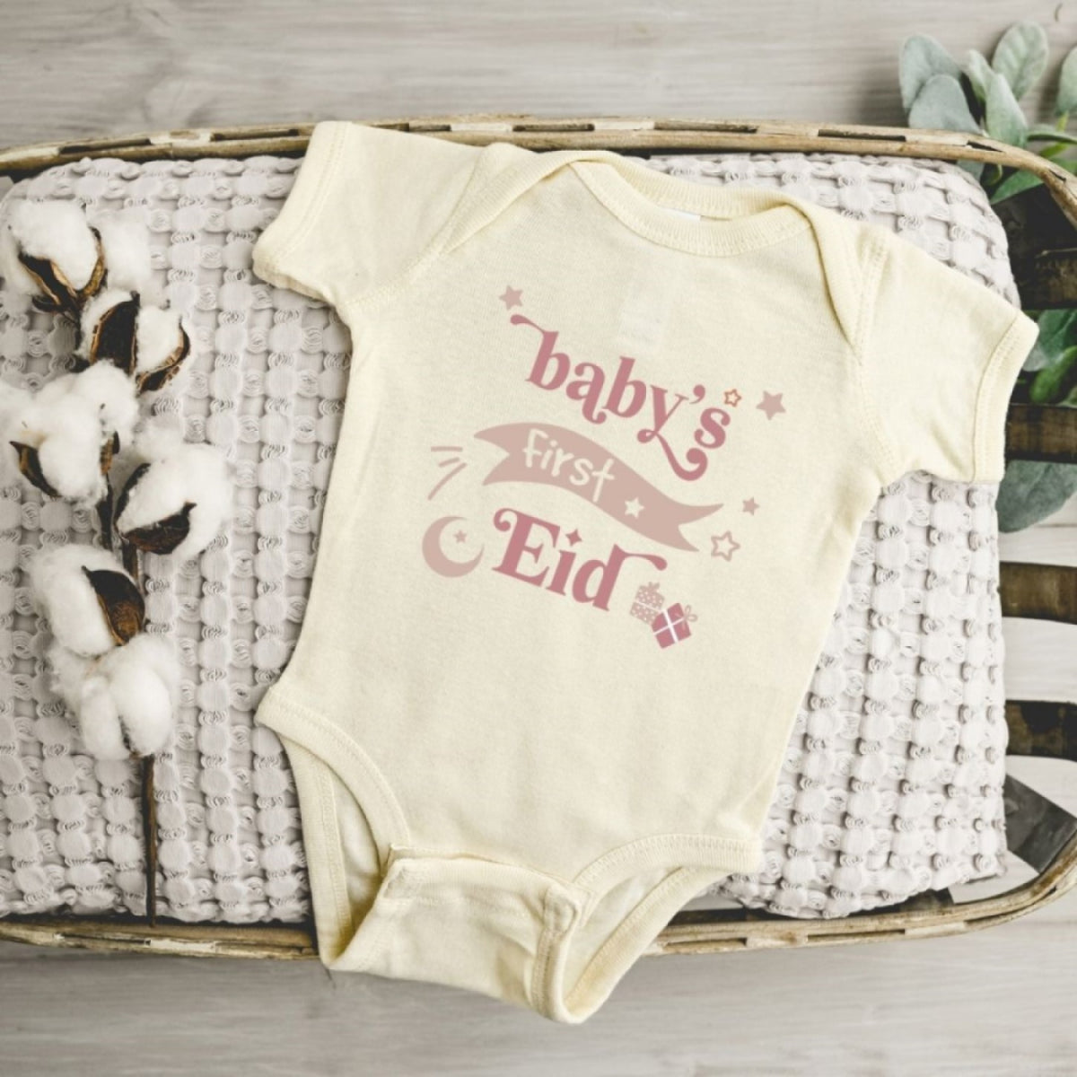 Baby&#39;s First Eid Infant Bodysuit (Pink Colorway)