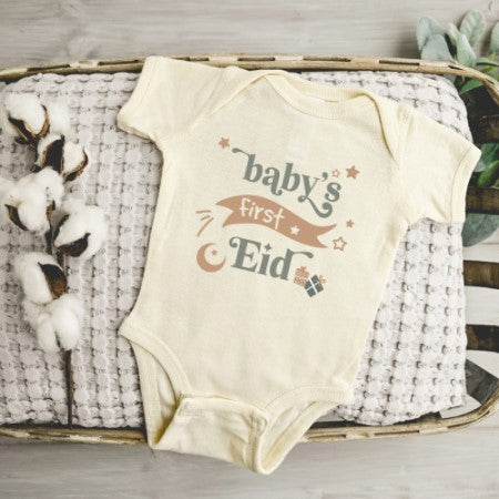 Baby&#39;s First Eid Infant Bodysuit (Neutral)