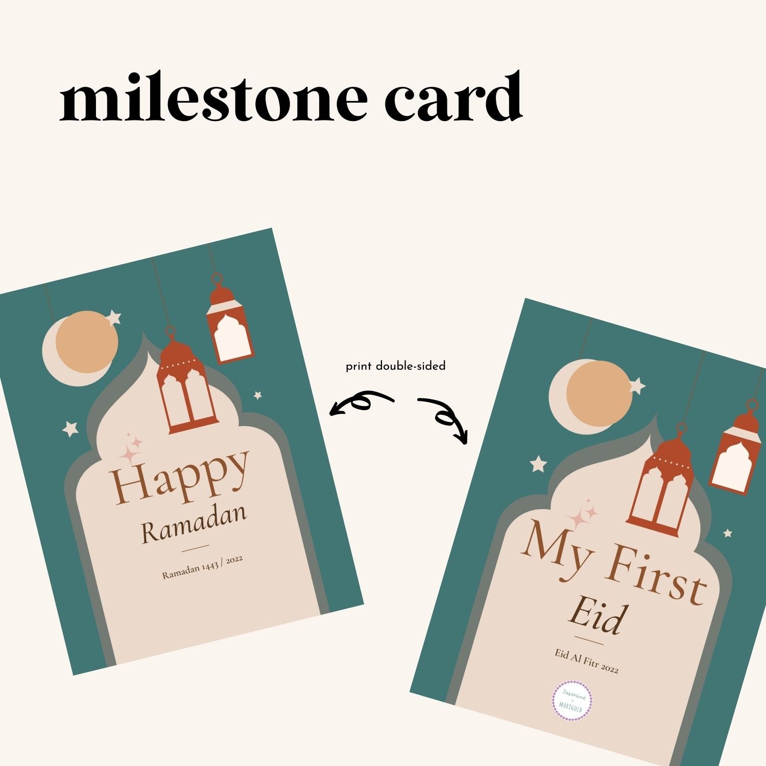 Milestone Card - Baby's First Eid /Happy Ramadan (Instant Download)