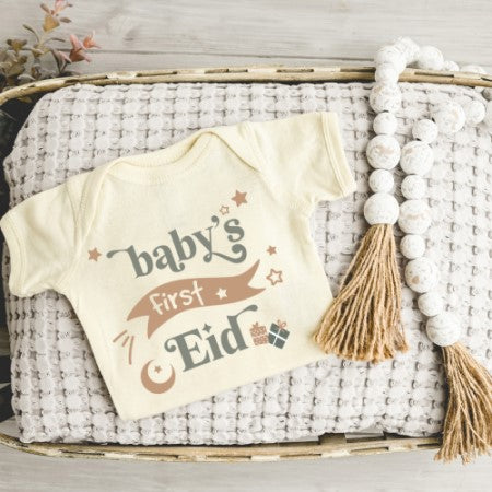Baby&#39;s First Eid Infant Bodysuit (Neutral)