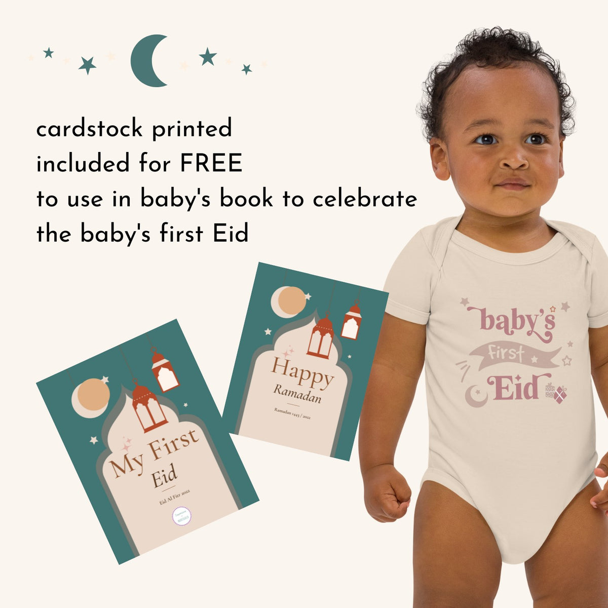 Baby&#39;s First Eid Infant Bodysuit (Neutral)