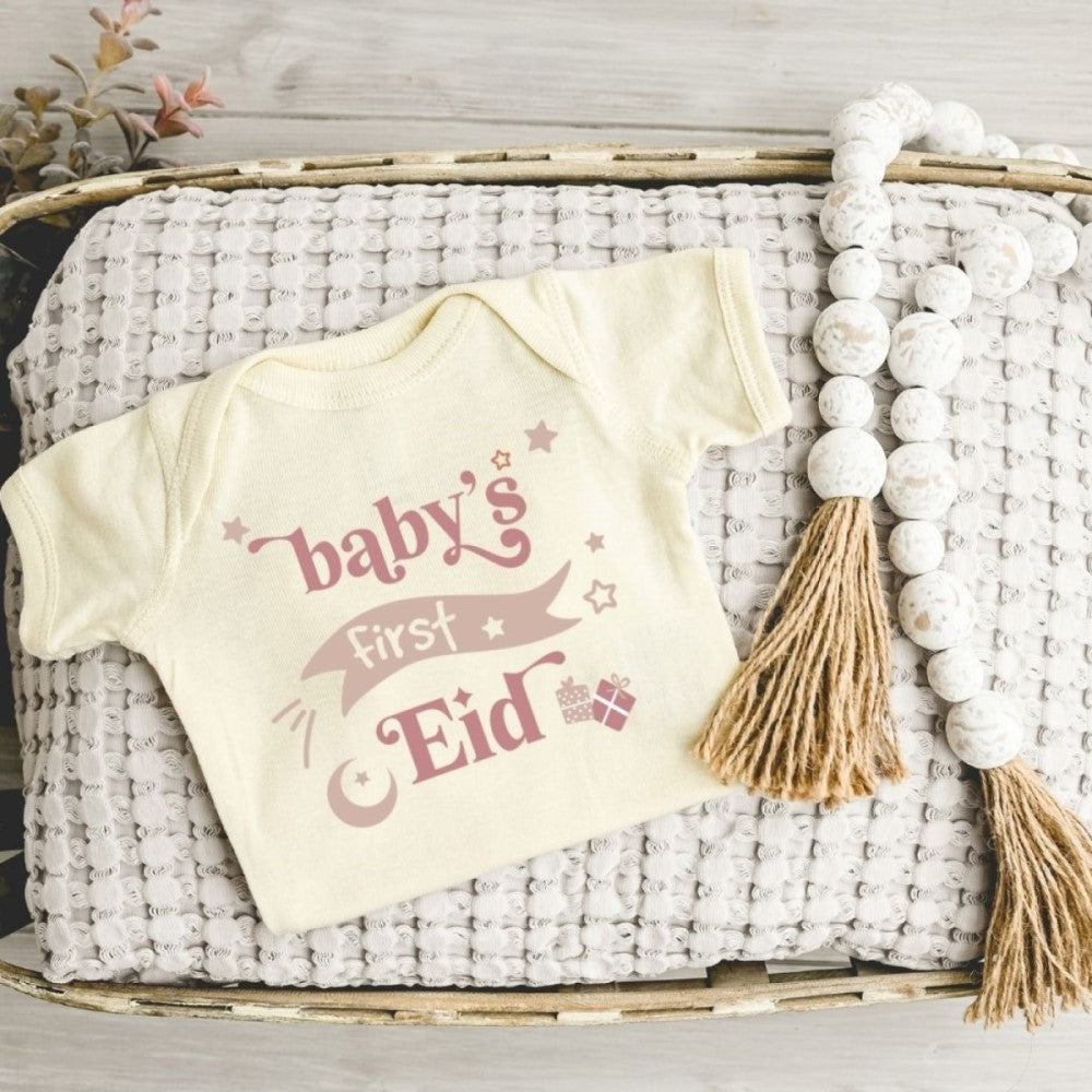 Baby&#39;s First Eid Infant Bodysuit (Pink Colorway)