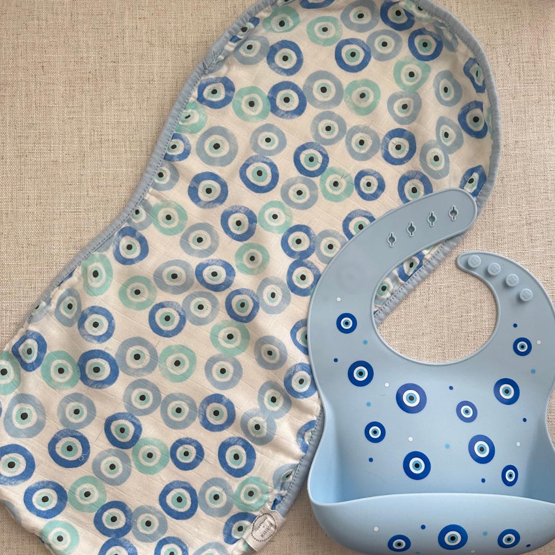 Evil Eye Burp Cloth - Muslin (FINAL SALE)