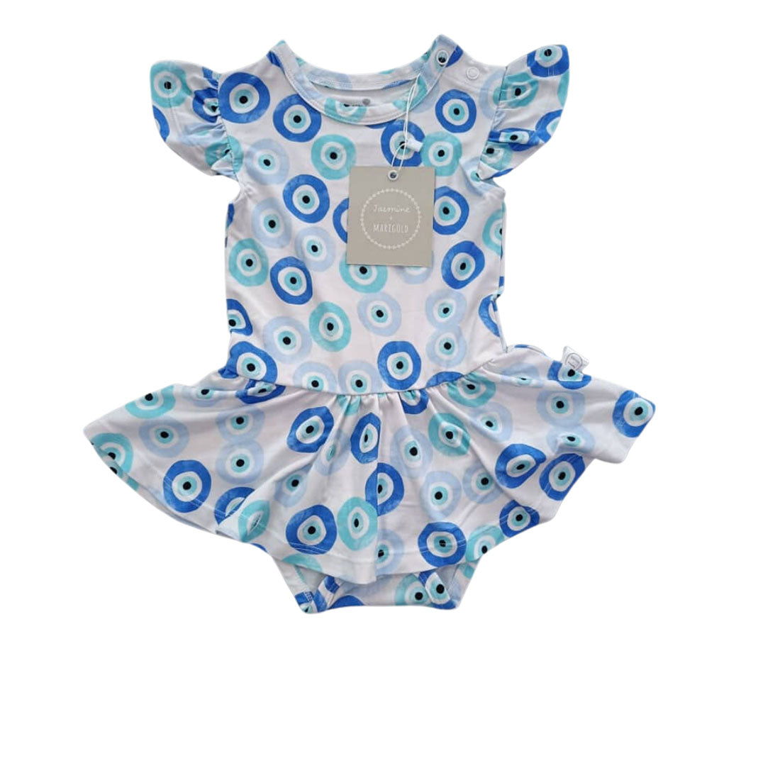 Evil Eye Ruffle Romper (FINAL SALE)