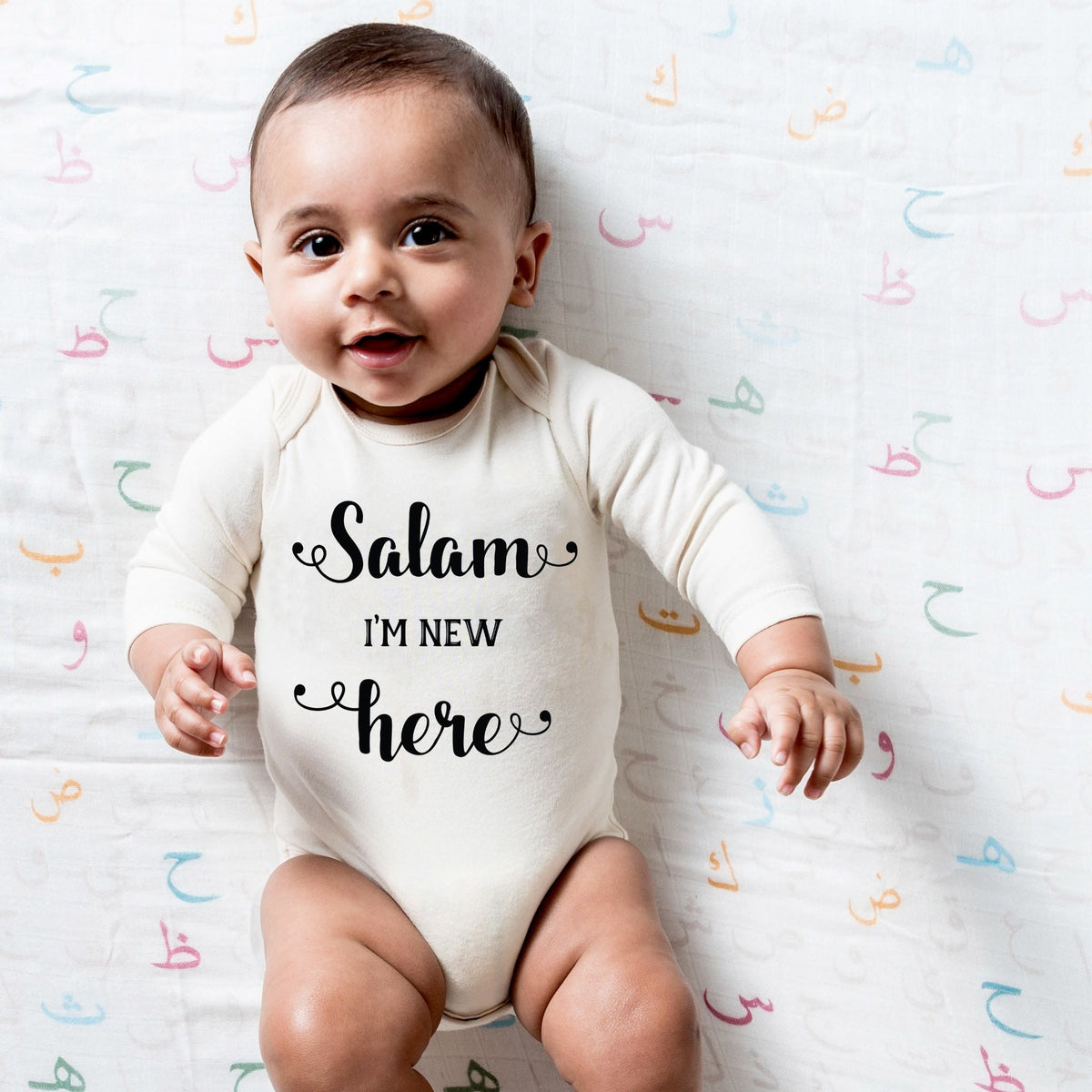 Salam, I’m New Here Long Sleeve- Natural Organic (FINAL SALE)