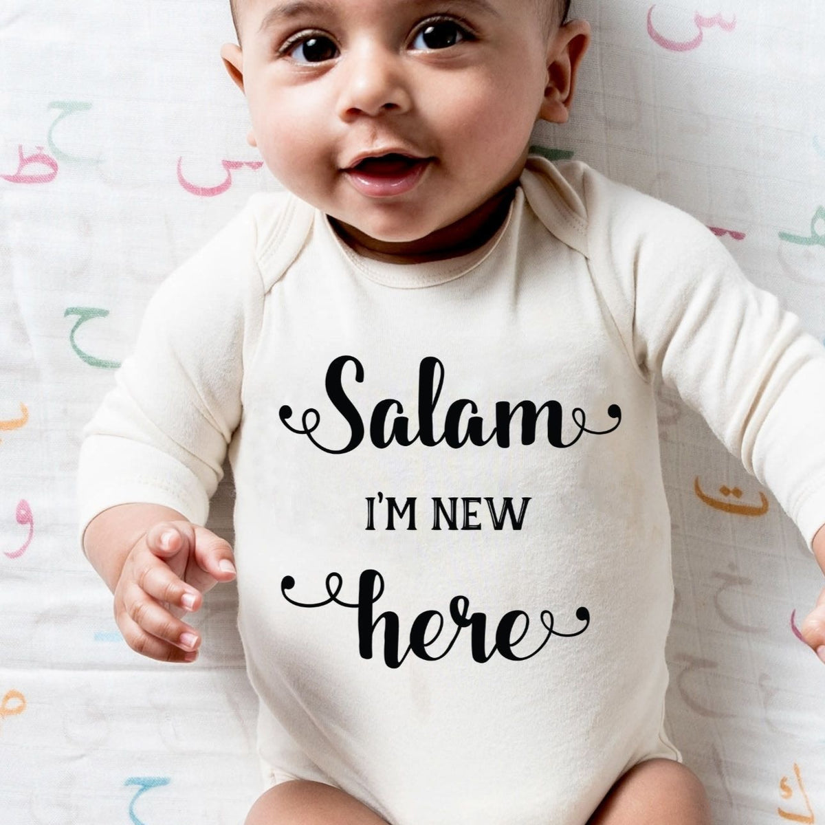 Salam, I’m New Here Long Sleeve- Natural Organic (FINAL SALE)