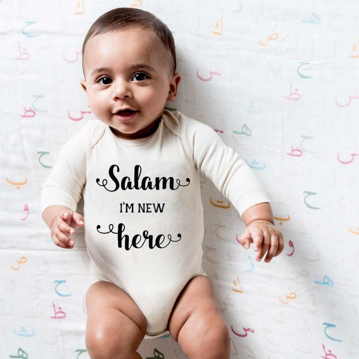 Salam I&#39;m New Here Organic Cotton Bodysuit